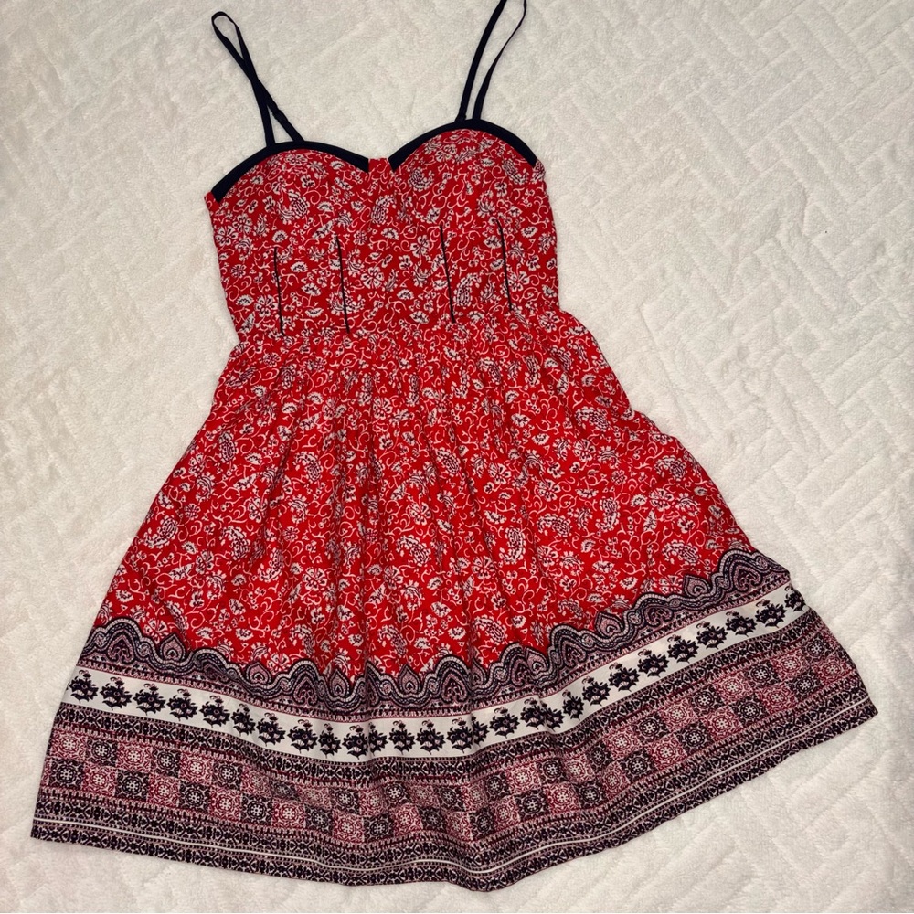🌸 Zoe & Rose Floral Red Sundress